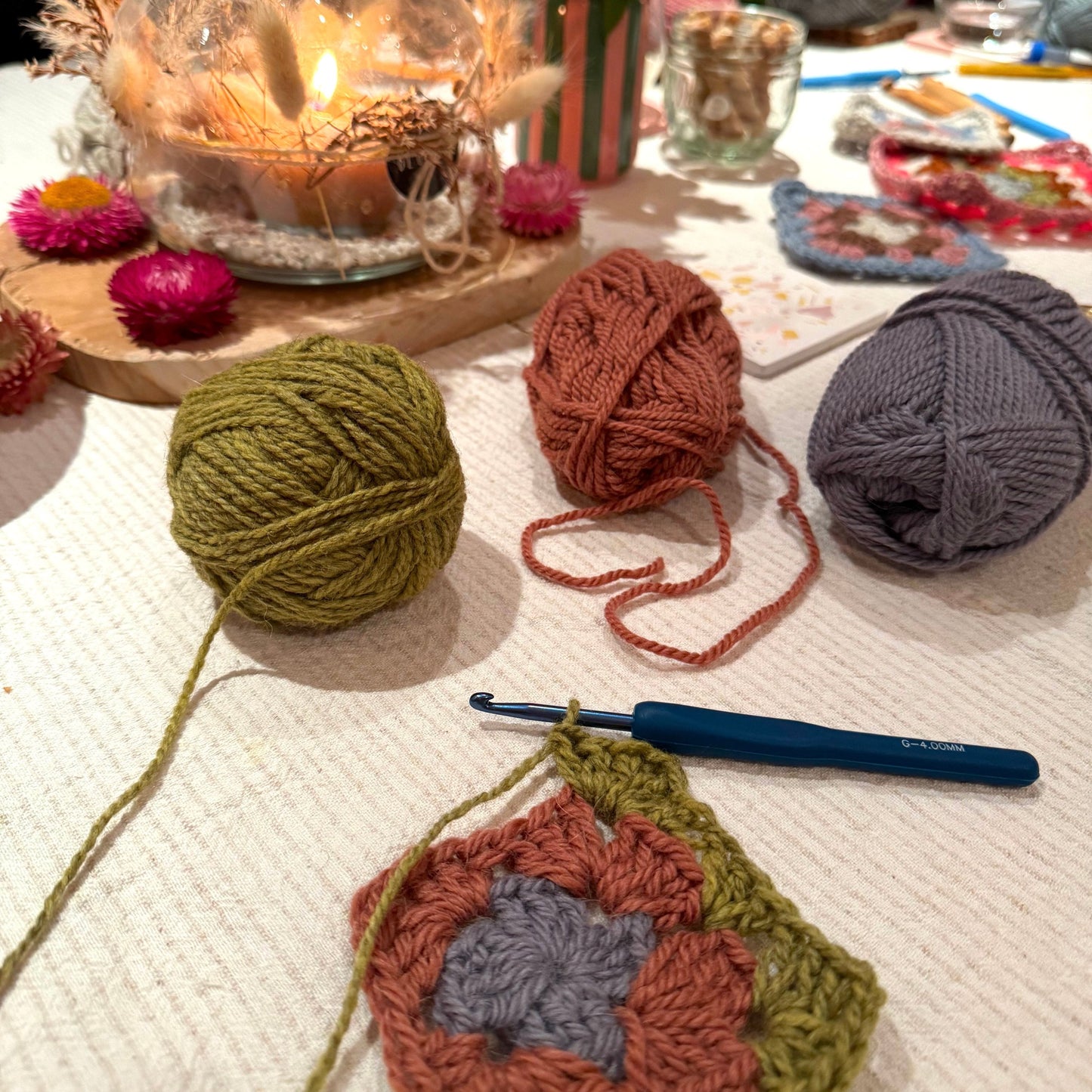 Häkeln lernen - Granny Square Workshop am Sa, 08.02 ab 11.00 Uhr