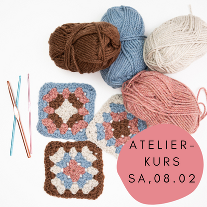 Häkeln lernen - Granny Square Workshop am Sa, 08.02 ab 11.00 Uhr